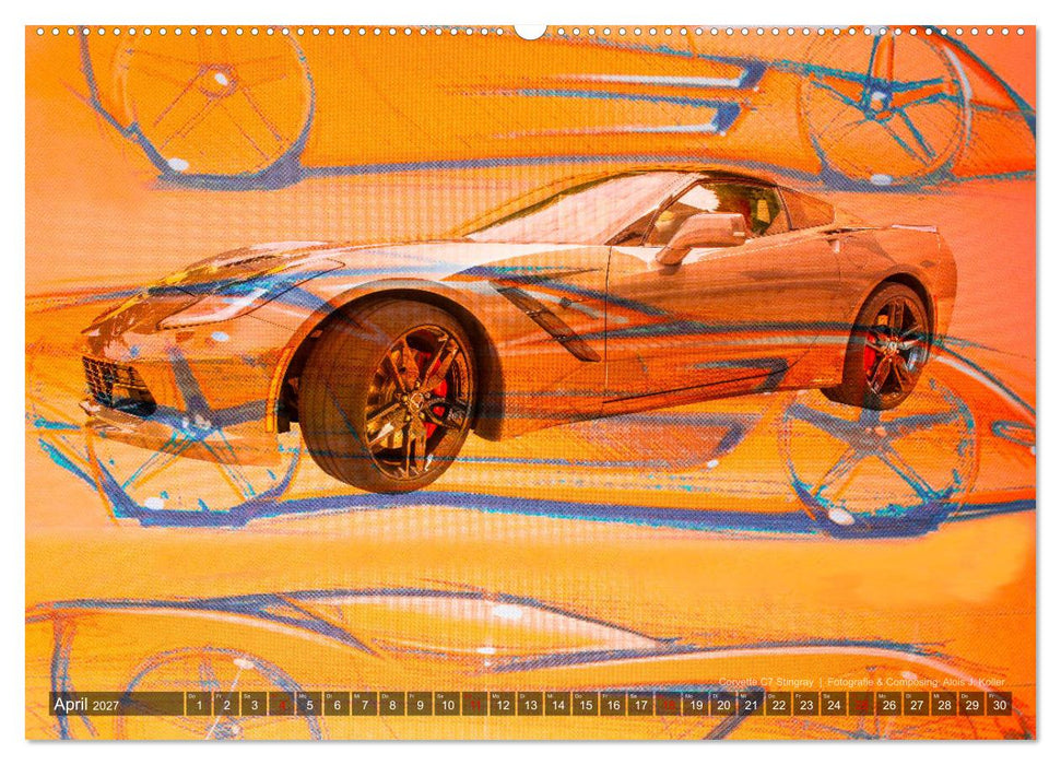 Corvette Photocomposing (CALVENDO Wandkalender 2027)