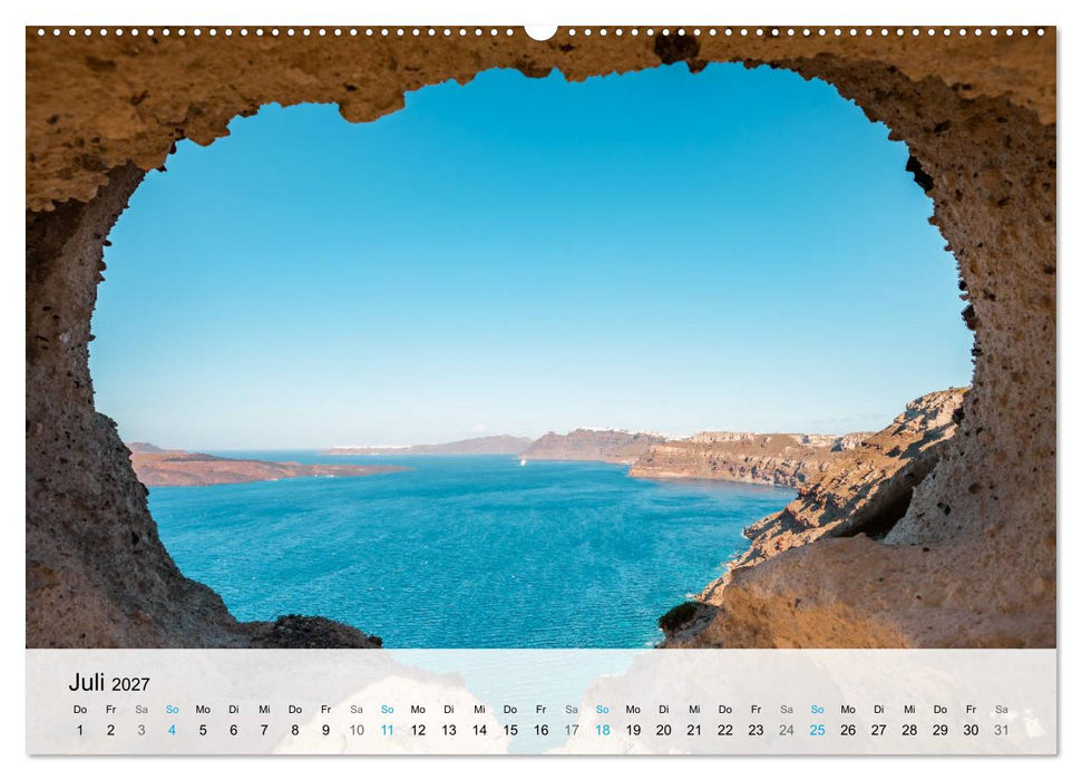 Santorini - Die malerische Kykladeninsel (CALVENDO Premium Wandkalender 2027)