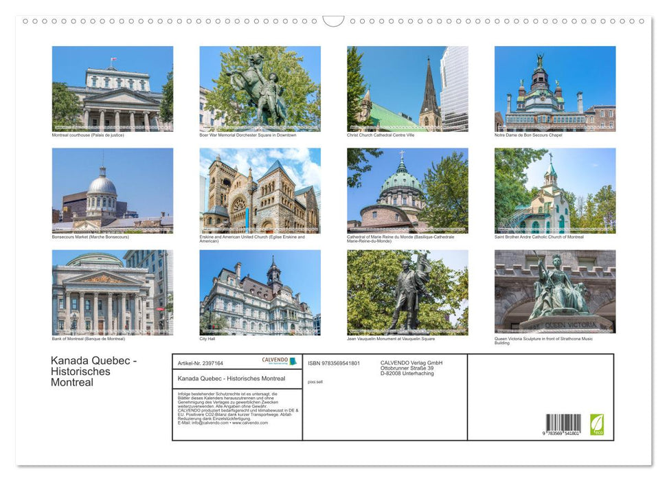 Kanada Quebec - Historisches Montreal (CALVENDO Wandkalender 2027)