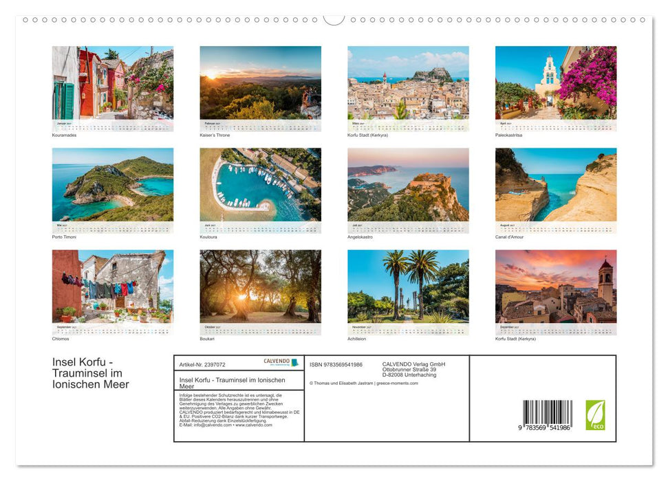 Insel Korfu - Trauminsel im Ionischen Meer (CALVENDO Premium Wandkalender 2027)