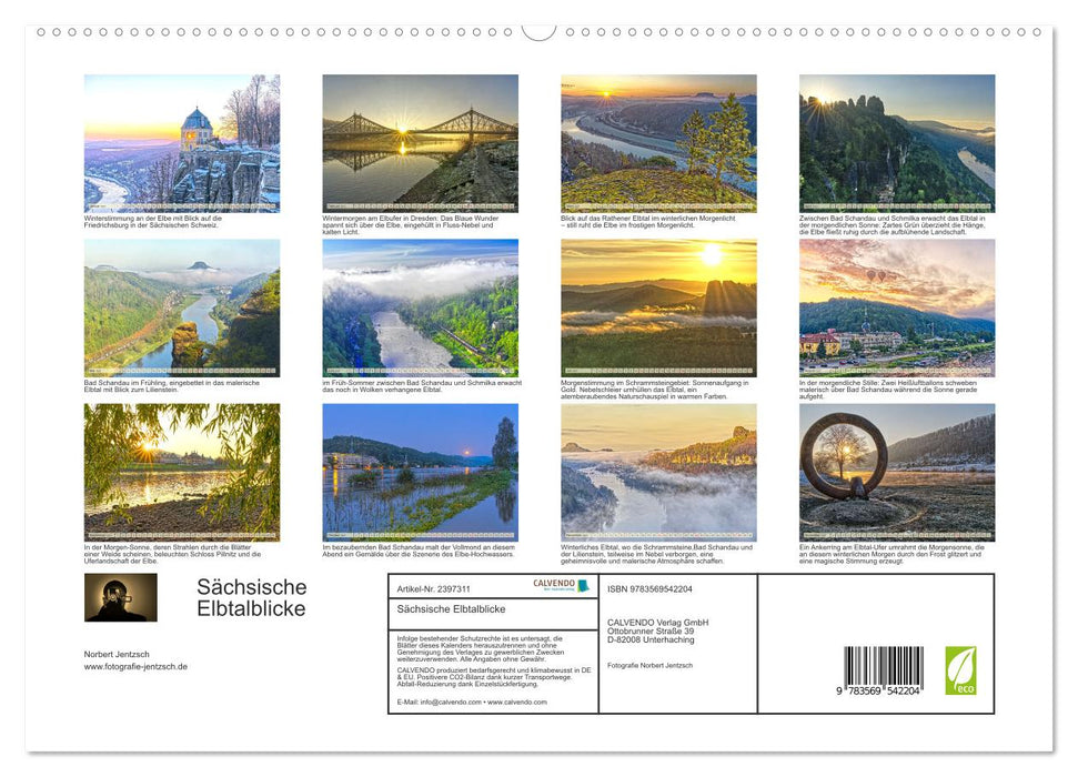 Sächsische Elbtalblicke (CALVENDO Premium Wandkalender 2027)