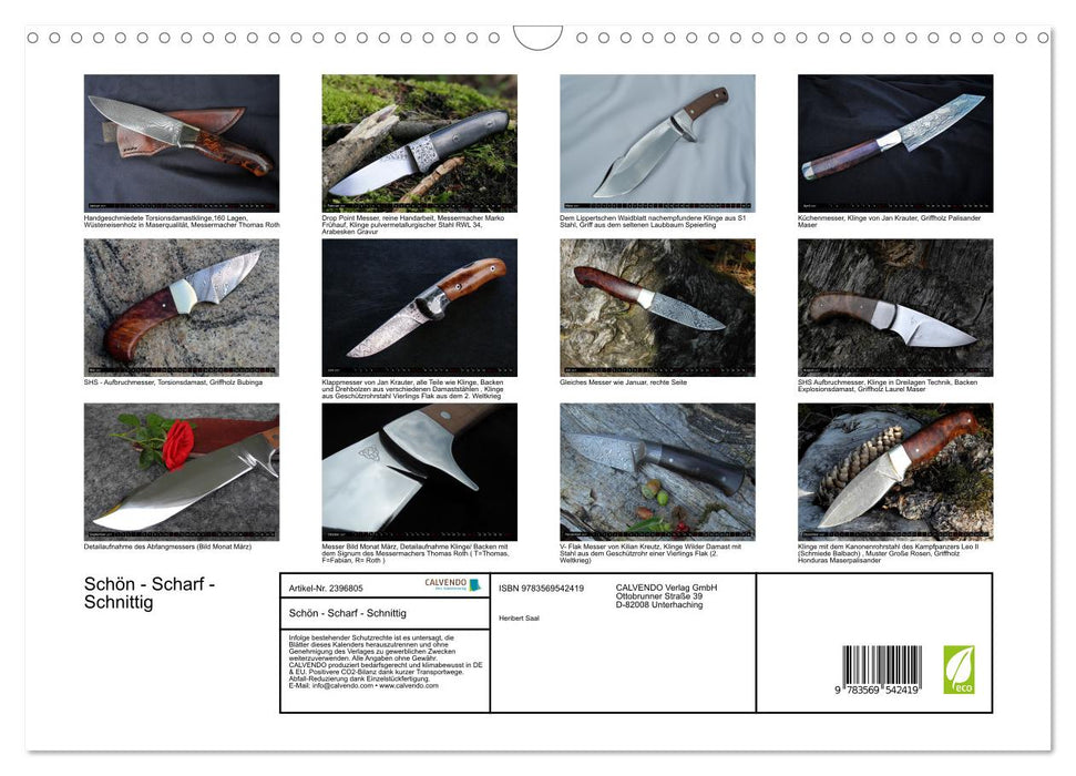 Schön - Scharf - Schnittig (CALVENDO Wandkalender 2027)