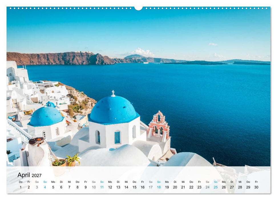 Santorini - Die malerische Kykladeninsel (CALVENDO Wandkalender 2027)