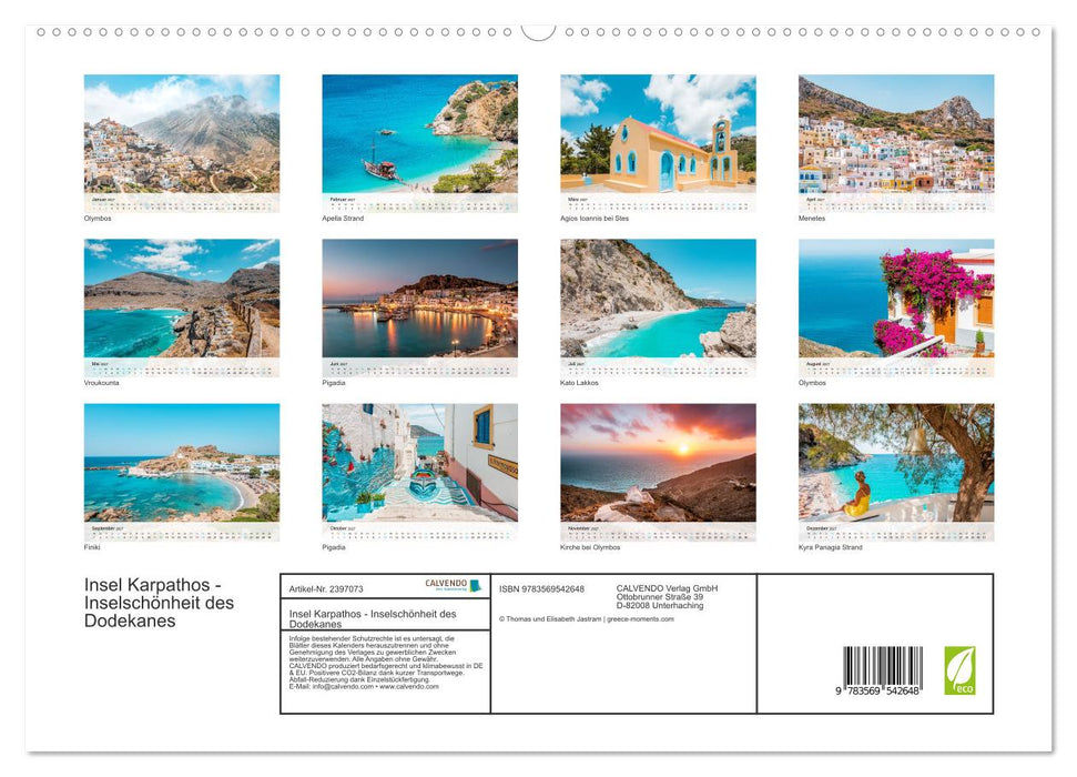 Insel Karpathos - Inselschönheit des Dodekanes (CALVENDO Premium Wandkalender 2027)