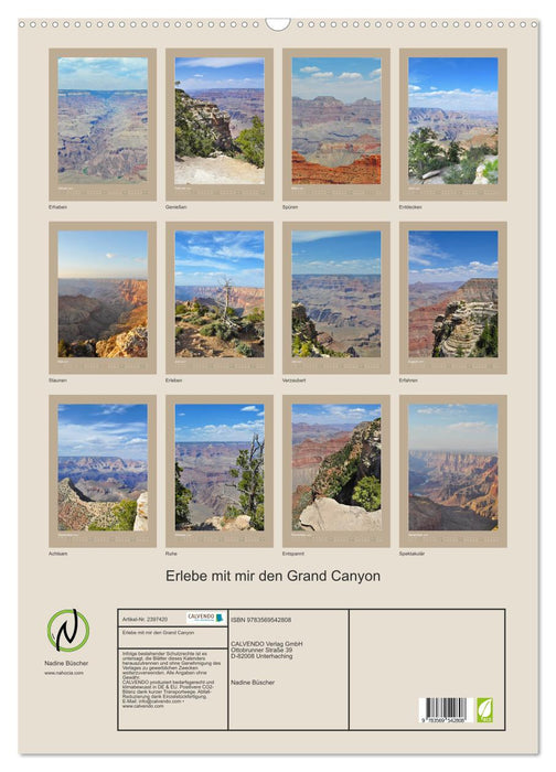 Erlebe mit mir den Grand Canyon (CALVENDO Wandkalender 2027)