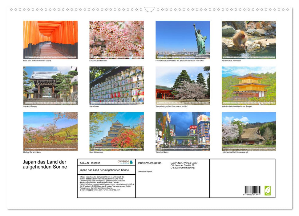 Japan das Land der aufgehenden Sonne (CALVENDO Wandkalender 2027)