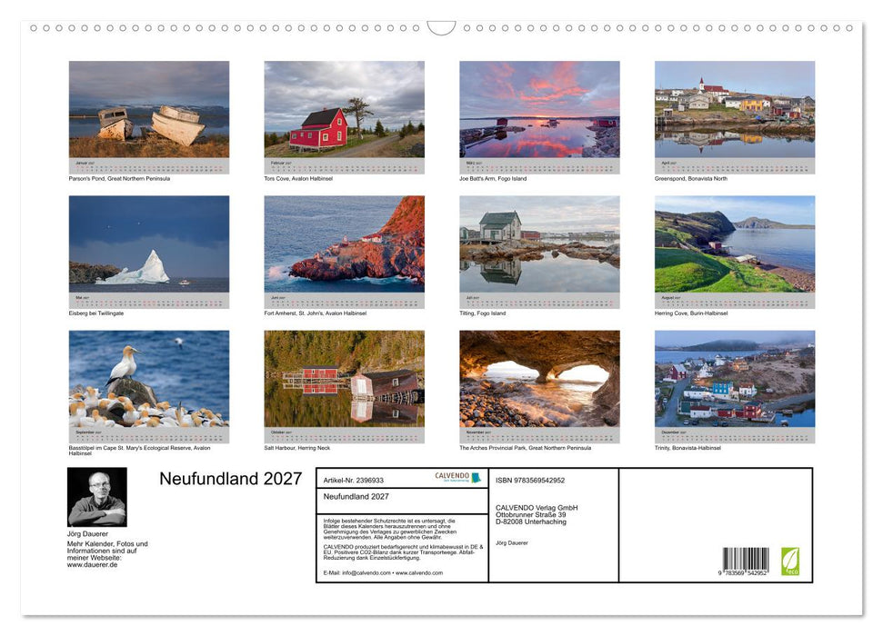 Neufundland 2027 (CALVENDO Wandkalender 2027)