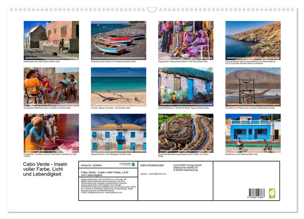 Cabo Verde - Inseln voller Farbe, Licht und Lebendigkeit (CALVENDO Wandkalender 2027)