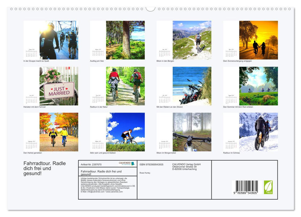 Fahrradtour. Radle dich frei und gesund! (CALVENDO Premium Wandkalender 2027)