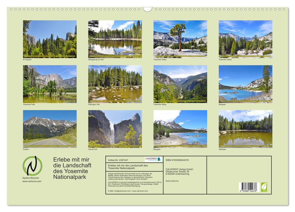 Erlebe mit mir die Landschaft des Yosemite Nationalpark (CALVENDO Wandkalender 2027)
