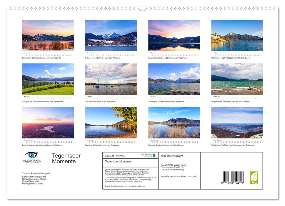Tegernseer Momente (CALVENDO Premium Wandkalender 2027)
