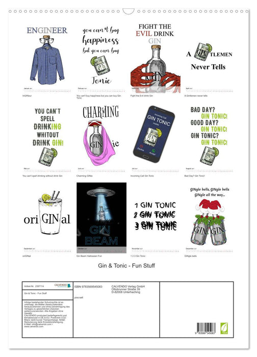 Gin & Tonic - Fun Stuff (CALVENDO Wandkalender 2027)