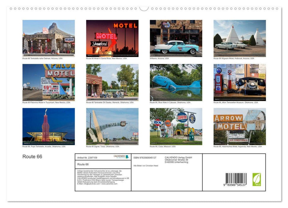 Route 66 (CALVENDO Premium Wandkalender 2027)