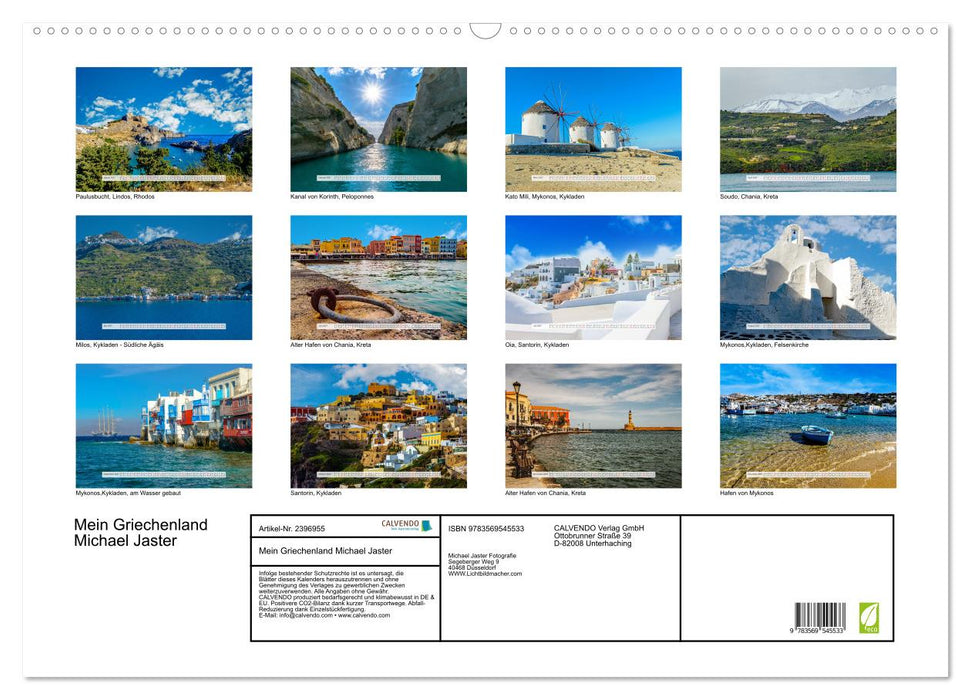 Mein Griechenland Michael Jaster (CALVENDO Wandkalender 2027)