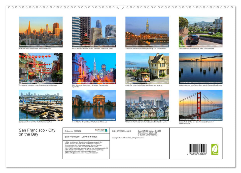 San Francisco - City on the Bay (CALVENDO Premium Wandkalender 2027)