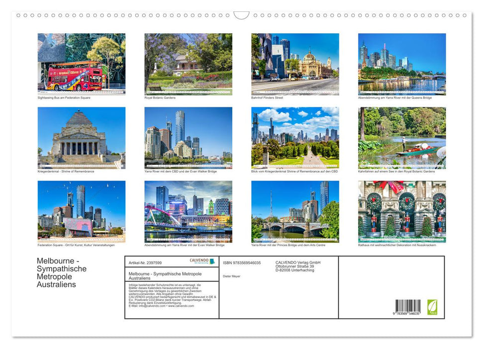 Melbourne - Sympathische Metropole Australiens (CALVENDO Wandkalender 2027)