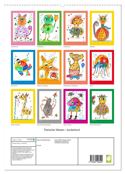 Tierische Wesen - kunterbunt (CALVENDO Premium Wandkalender 2027)