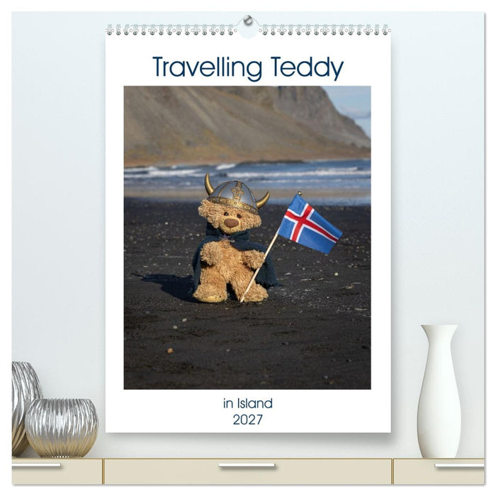 Travelling Teddy in Island (CALVENDO Premium Wandkalender 2027)