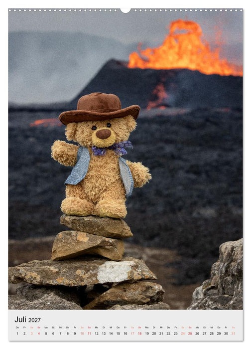 Travelling Teddy in Island (CALVENDO Premium Wandkalender 2027)