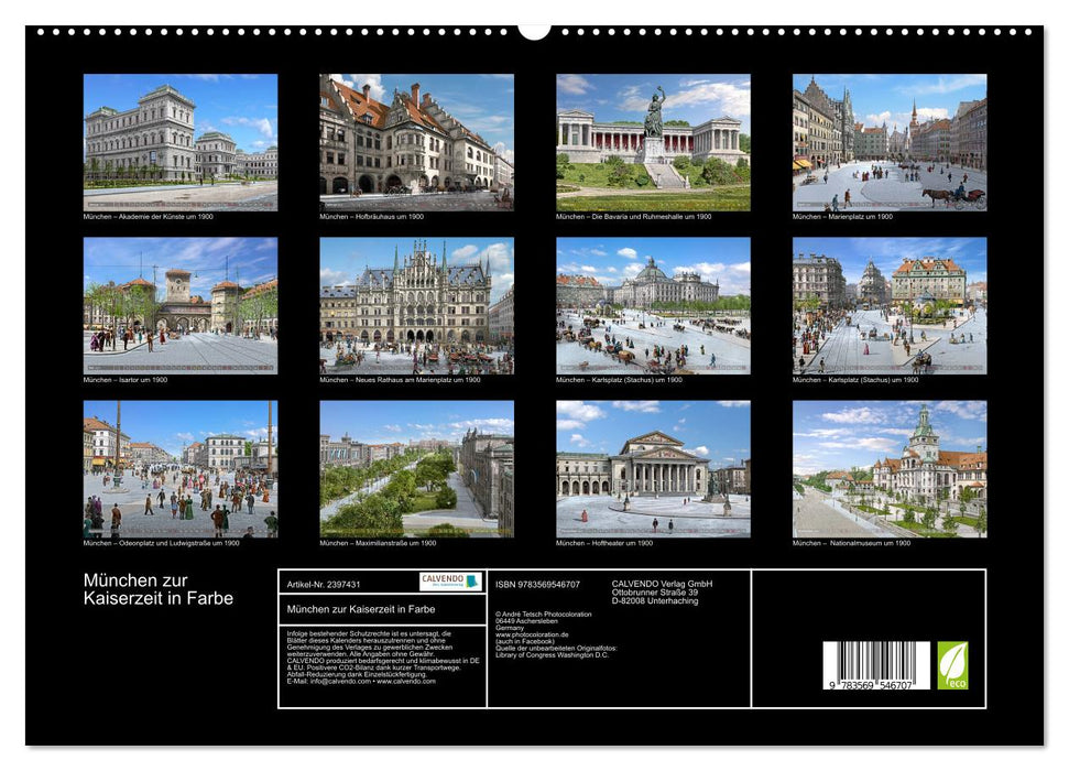 München zur Kaiserzeit in Farbe (CALVENDO Premium Wandkalender 2027)