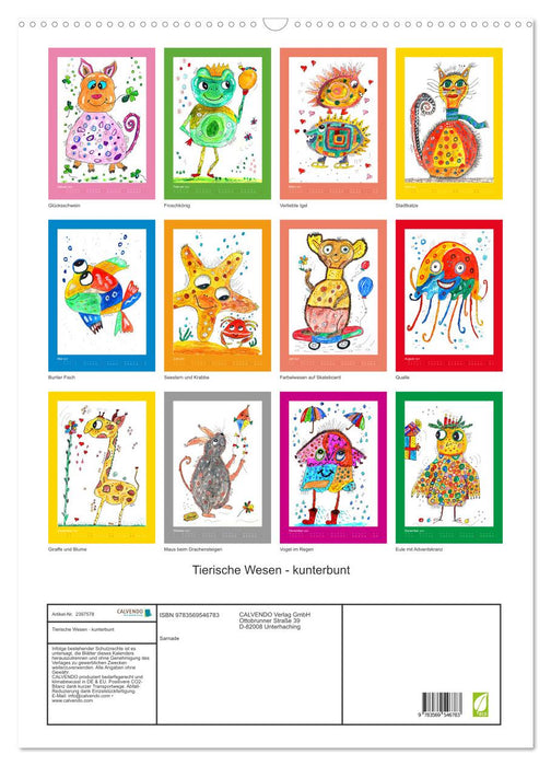 Tierische Wesen - kunterbunt (CALVENDO Wandkalender 2027)