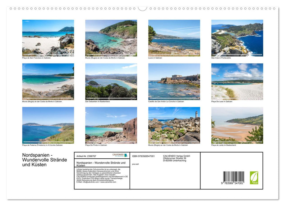 Nordspanien - Wundervolle Strände und Küsten (CALVENDO Premium Wandkalender 2027)