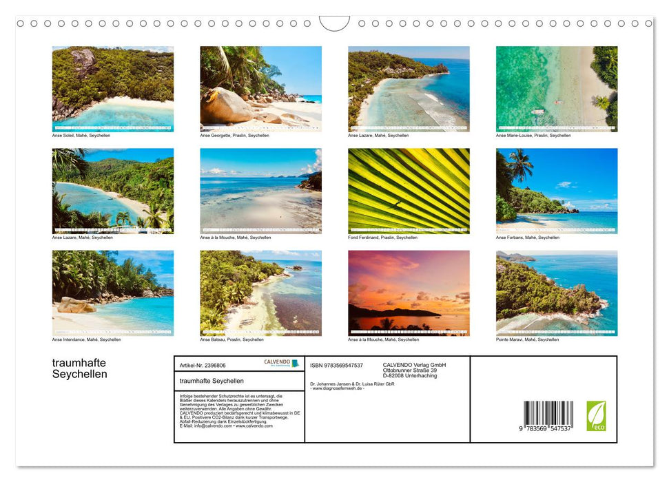 traumhafte Seychellen (CALVENDO Wandkalender 2027)