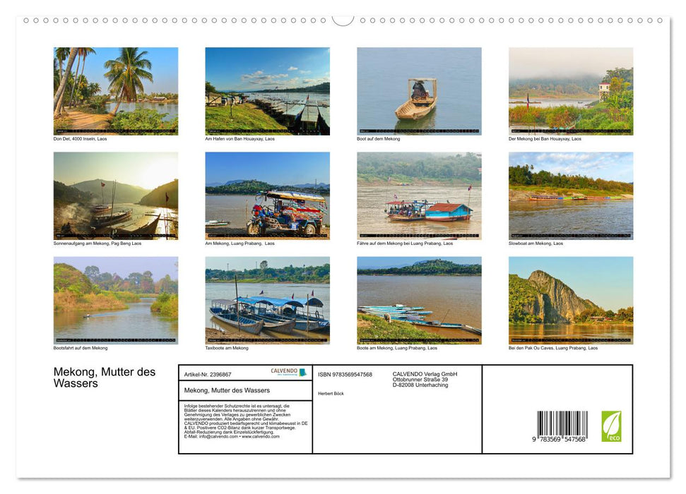 Mekong, Mutter des Wassers (CALVENDO Premium Wandkalender 2027)