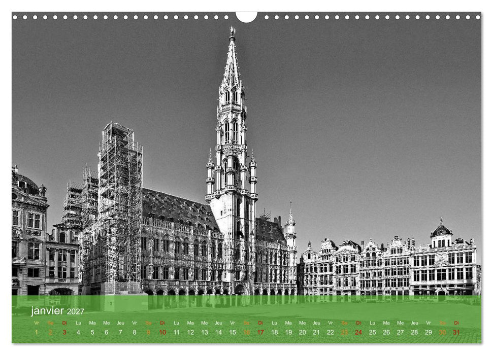 Bruxelles en confinement (CALVENDO Calendrier mensuel 2027)