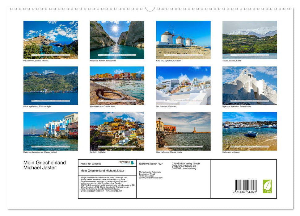 Mein Griechenland Michael Jaster (CALVENDO Premium Wandkalender 2027)