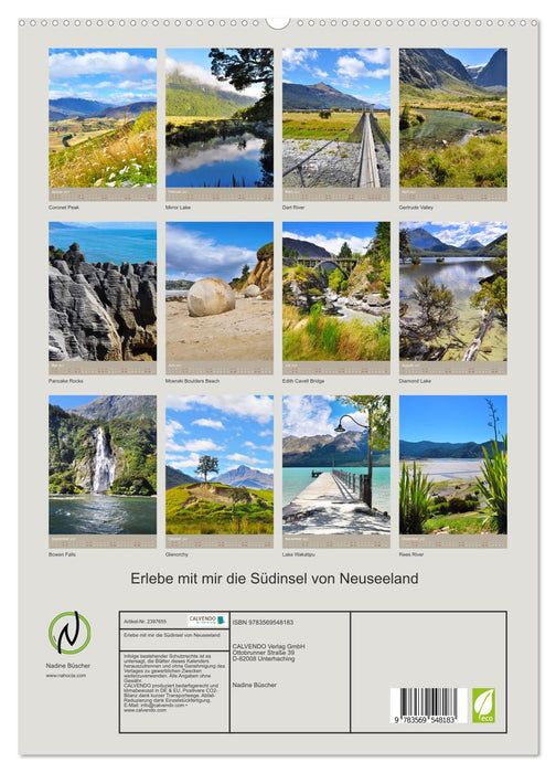 Erlebe mit mir die Südinsel von Neuseeland (CALVENDO Premium Wandkalender 2027)