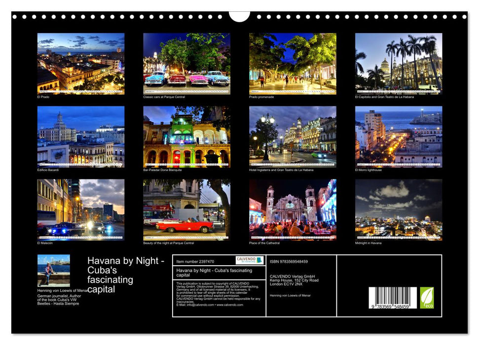 Havana by Night - Cuba's fascinating capital (CALVENDO Monthly Calendar 2027)