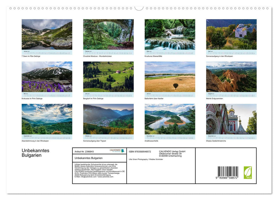 Unbekanntes Bulgarien (CALVENDO Wandkalender 2027)