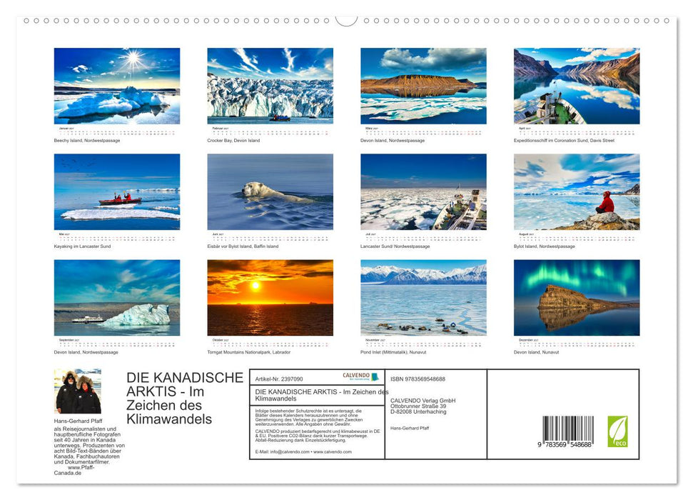 DIE KANADISCHE ARKTIS - Im Zeichen des Klimawandels (CALVENDO Premium Wandkalender 2027)