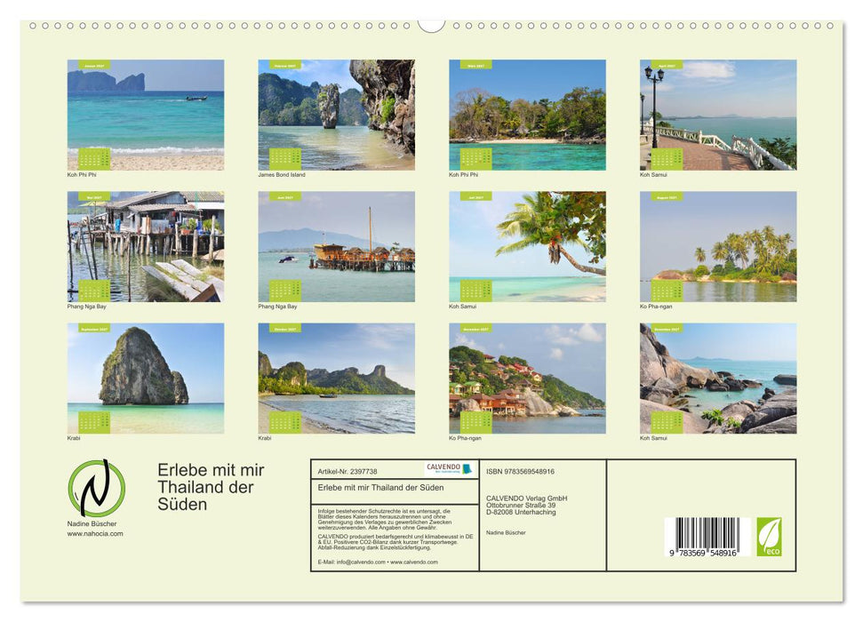 Erlebe mit mir Thailand der Süden (CALVENDO Premium Wandkalender 2027)