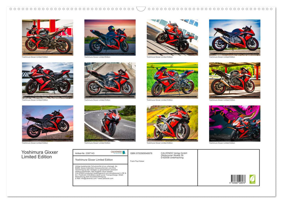 Yoshimura Gixxer Limited Edition (CALVENDO Wandkalender 2027)