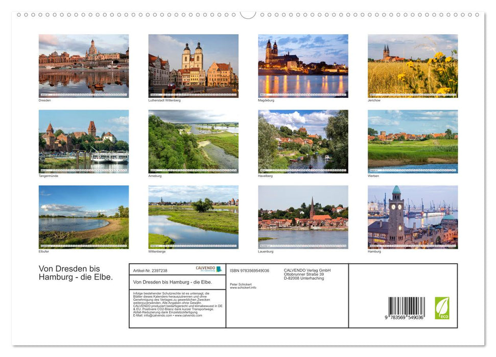Von Dresden bis Hamburg - die Elbe. (CALVENDO Premium Wandkalender 2027)