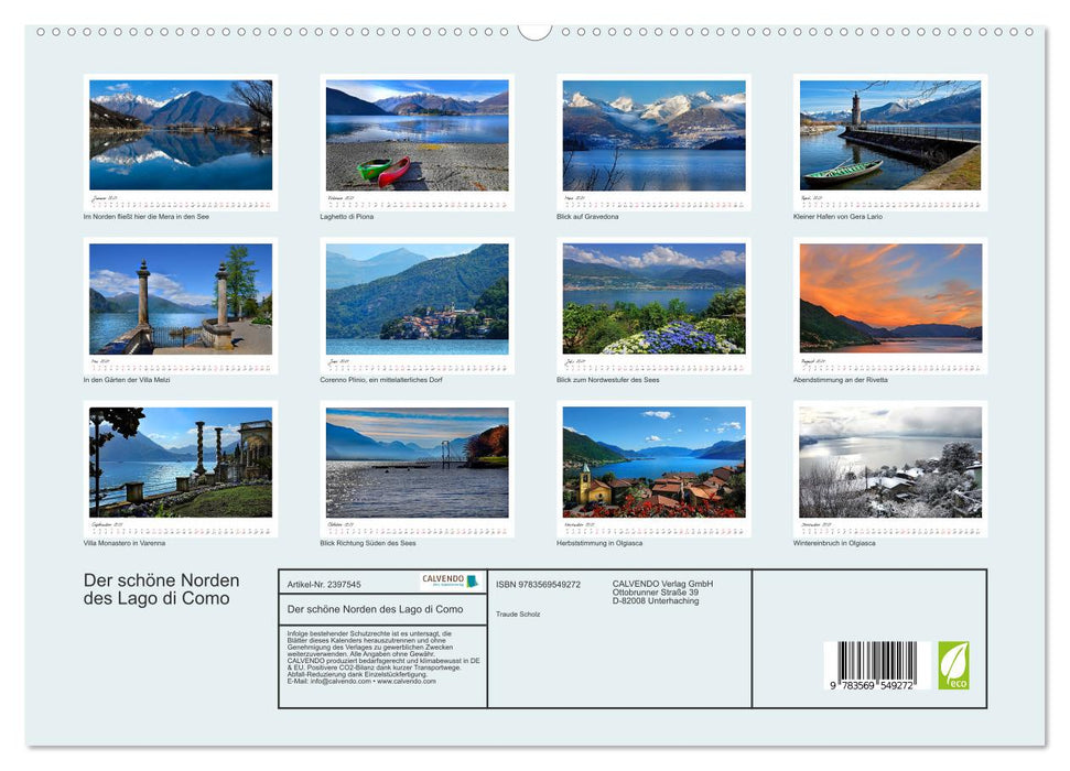 Der schöne Norden des Lago di Como (CALVENDO Premium Wandkalender 2027)