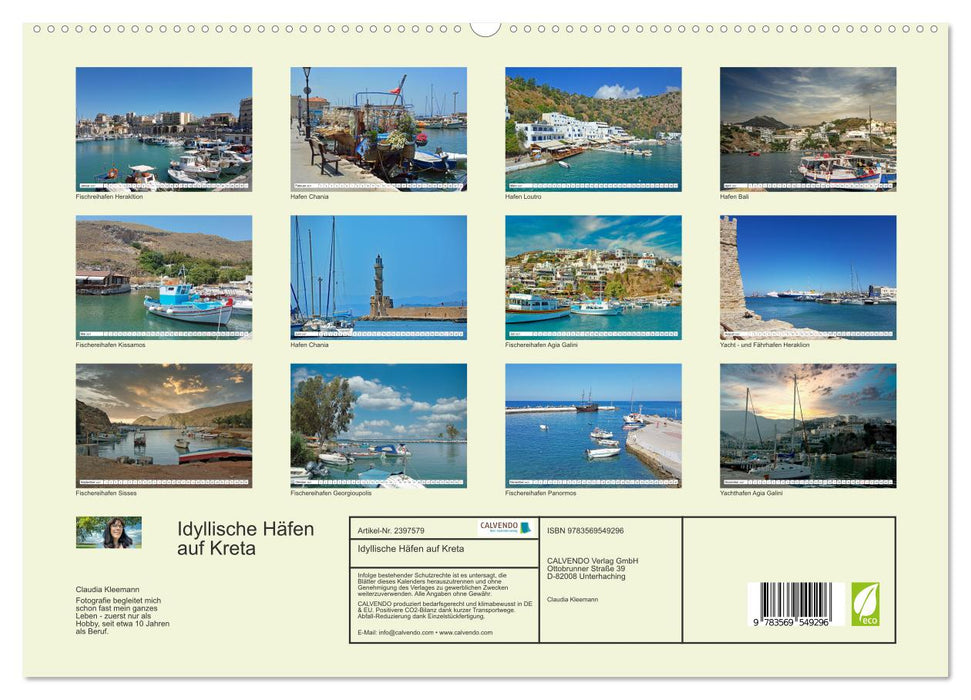 Idyllische Häfen auf Kreta (CALVENDO Premium Wandkalender 2027)