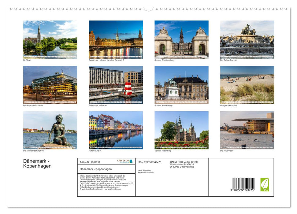Dänemark - Kopenhagen (CALVENDO Premium Wandkalender 2027)