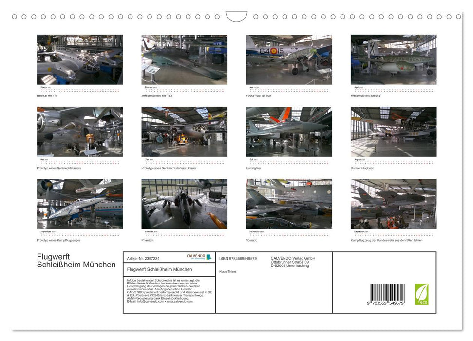 Flugwerft Schleißheim München (CALVENDO Wandkalender 2027)