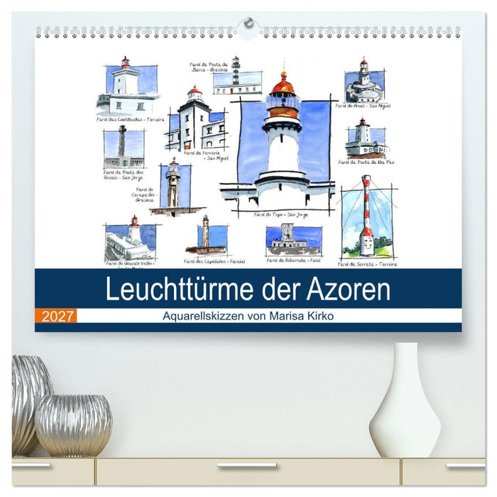 Leuchttürme der Azoren (CALVENDO Premium Wandkalender 2027)