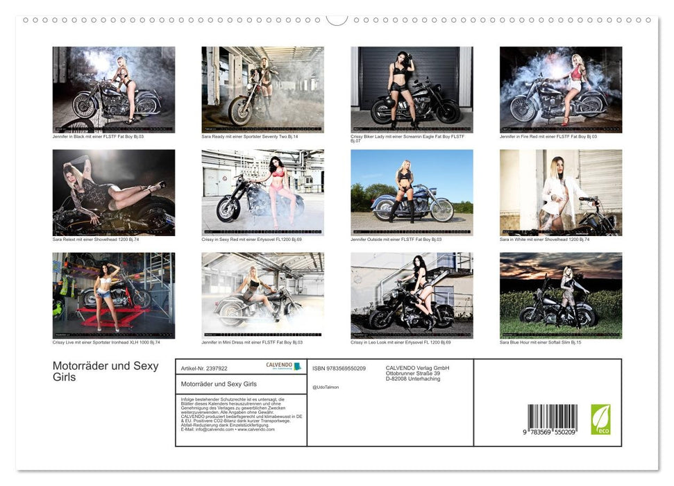 Motorräder und Sexy Girls (CALVENDO Premium Wandkalender 2027)
