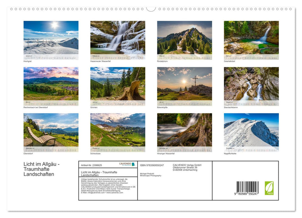 Licht im Allgäu - Traumhafte Landschaften (CALVENDO Wandkalender 2027)