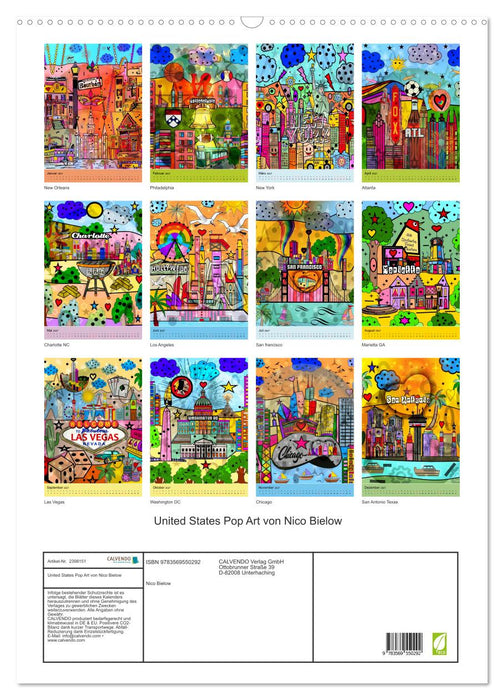 United States Pop Art von Nico Bielow (CALVENDO Wandkalender 2027)