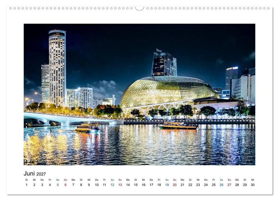 Singapur - Asiatische Metropole bei Nacht (CALVENDO Premium Wandkalender 2027)