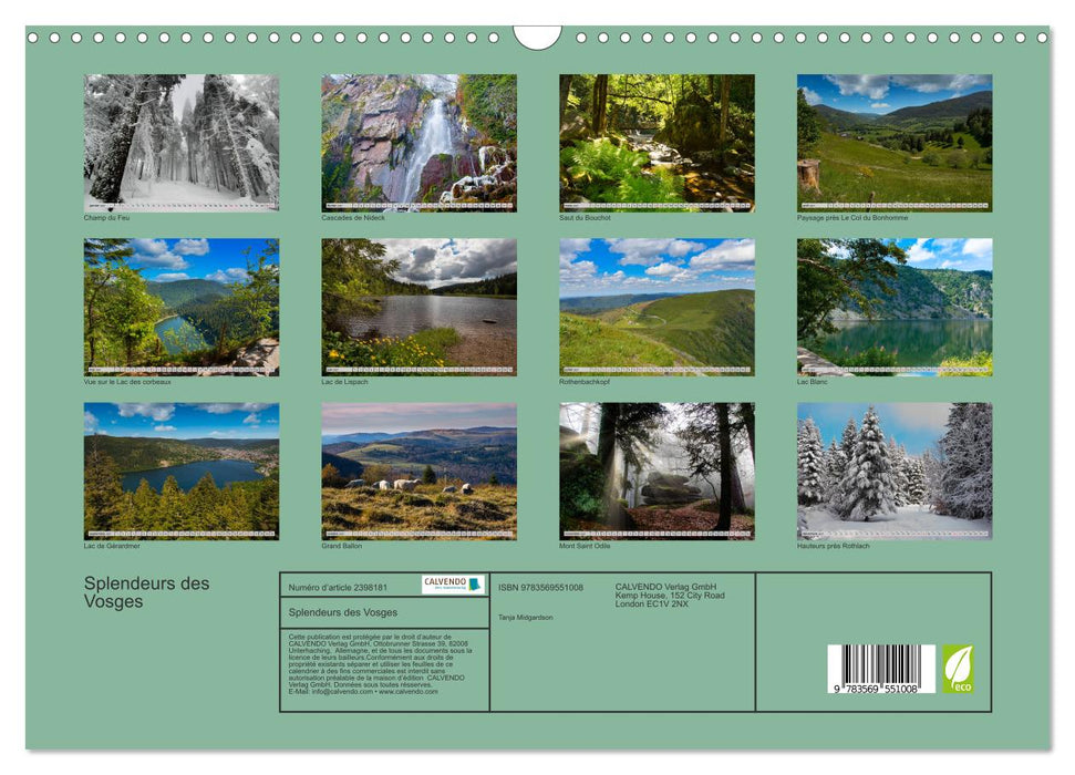 Splendeurs des Vosges (CALVENDO Calendrier mensuel 2027)