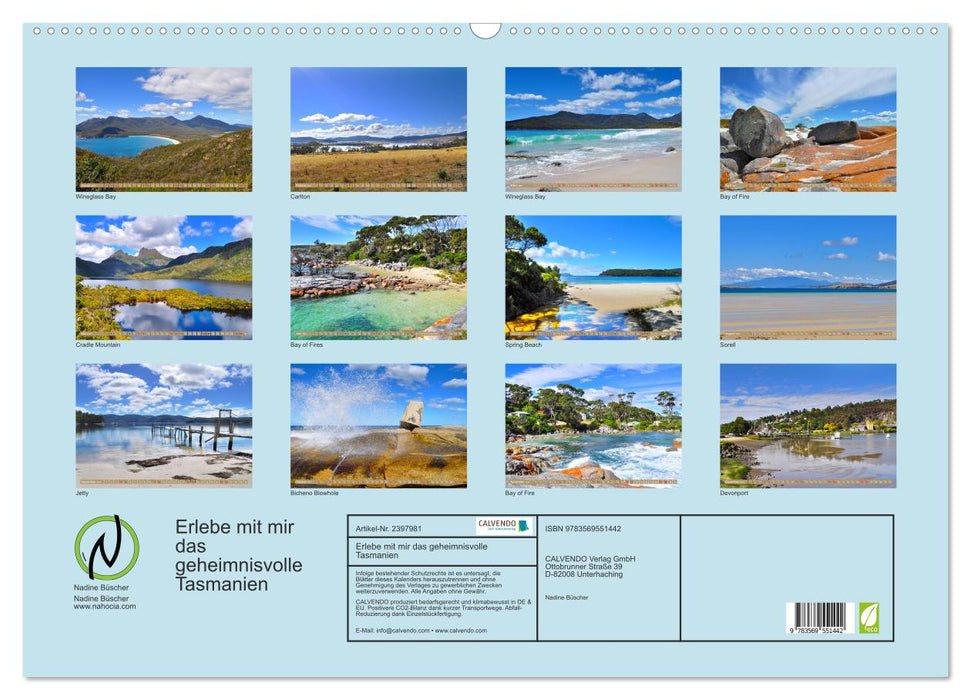 Erlebe mit mir das geheimnisvolle Tasmanien (CALVENDO Wandkalender 2027)