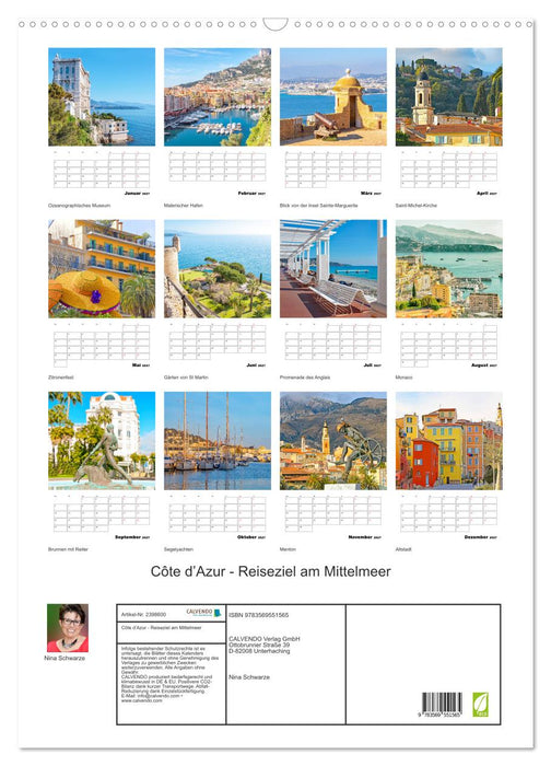 Côte d’Azur - Reiseziel am Mittelmeer (CALVENDO Wandkalender 2027)