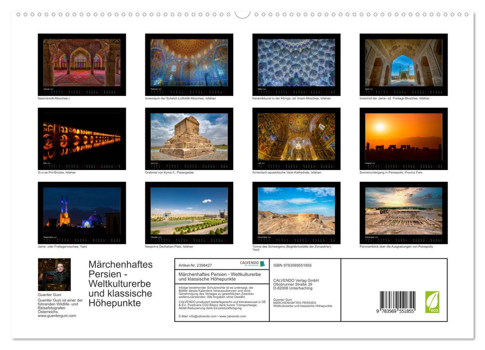 Märchenhaftes Persien - Weltkulturerbe und klassische Höhepunkte (CALVENDO Premium Wandkalender 2027)